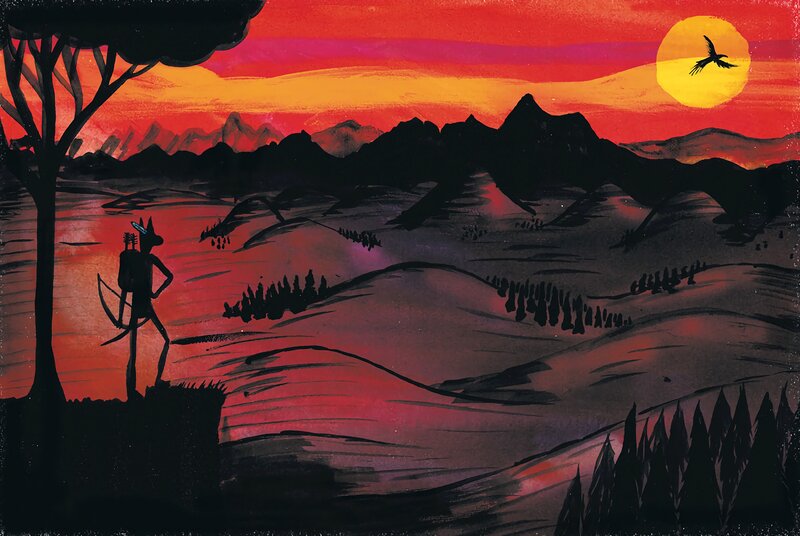 Silhouette of Archer — Red