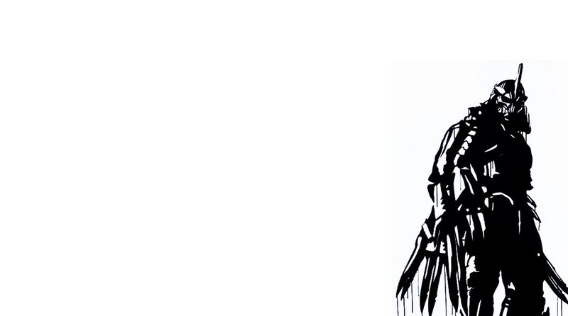 Silhouette of Armored Figure — Black