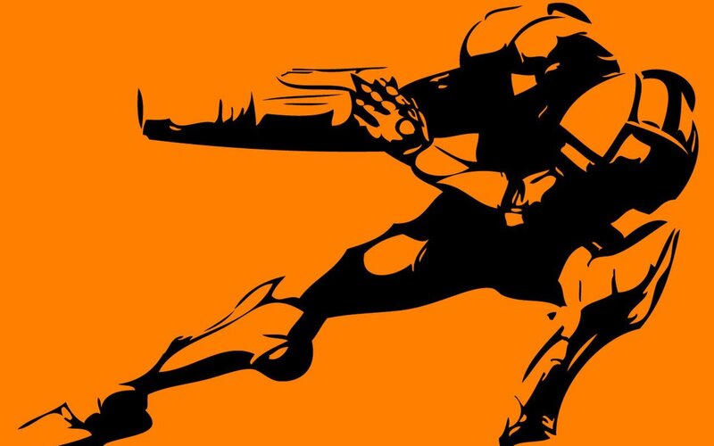 Silhouette of Armored Figure — Orange