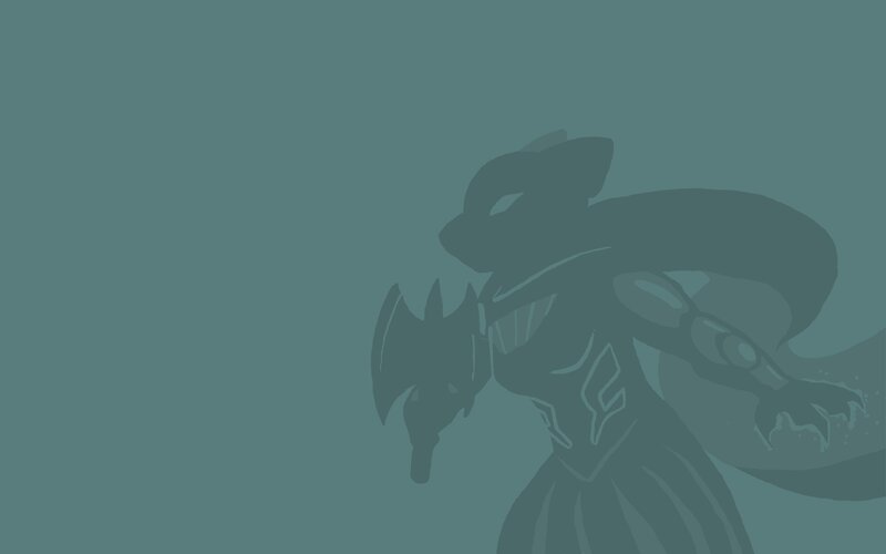 Silhouette of Armored Figure — Teal