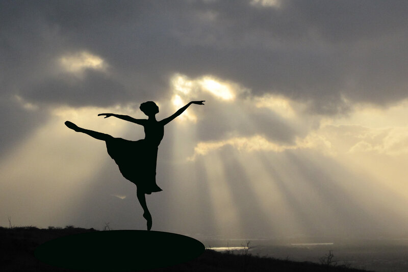Silhouette of Ballerina — Black, Dramatic