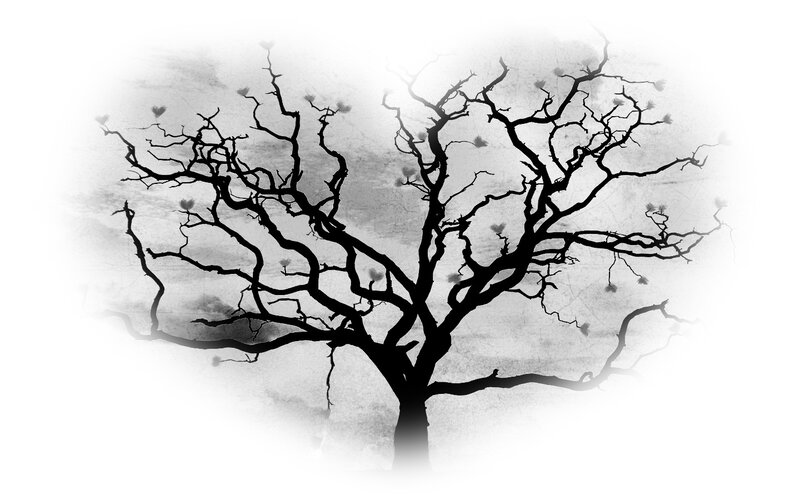 Silhouette of Bare Tree — Black, Somber