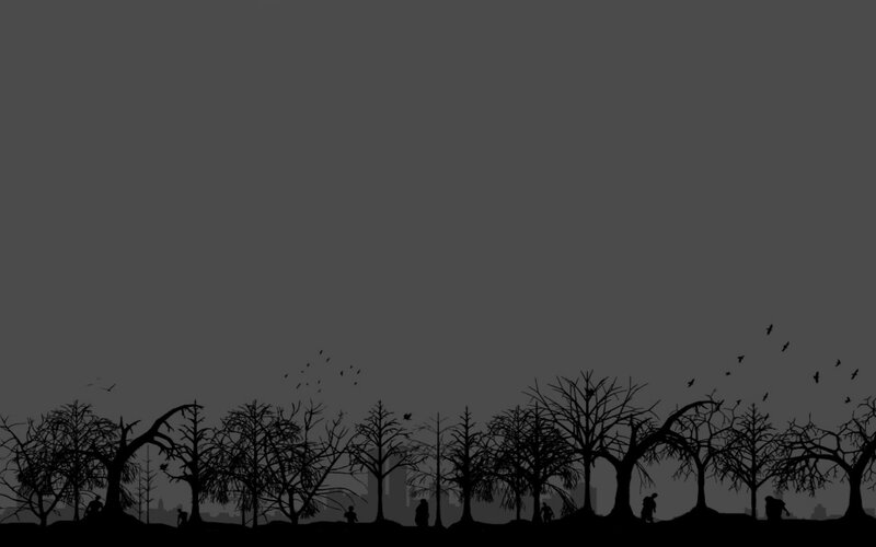 silhouette of barren trees