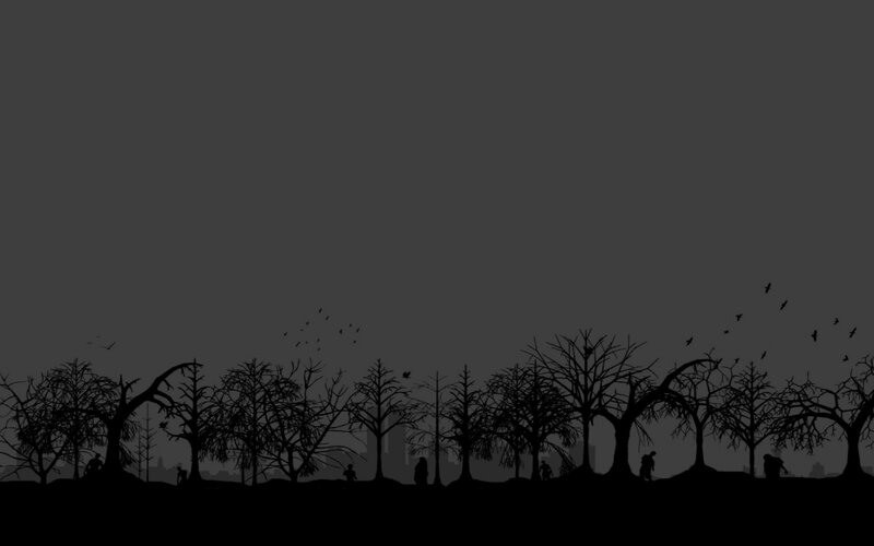 silhouette of barren trees