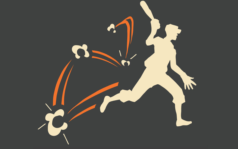 silhouette of baseball player batting