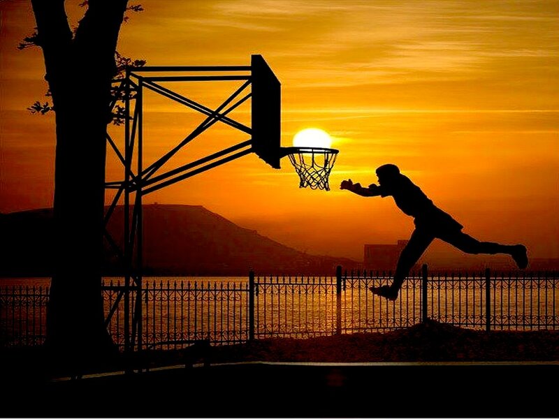 Silhouette of Basketball Player — Orange