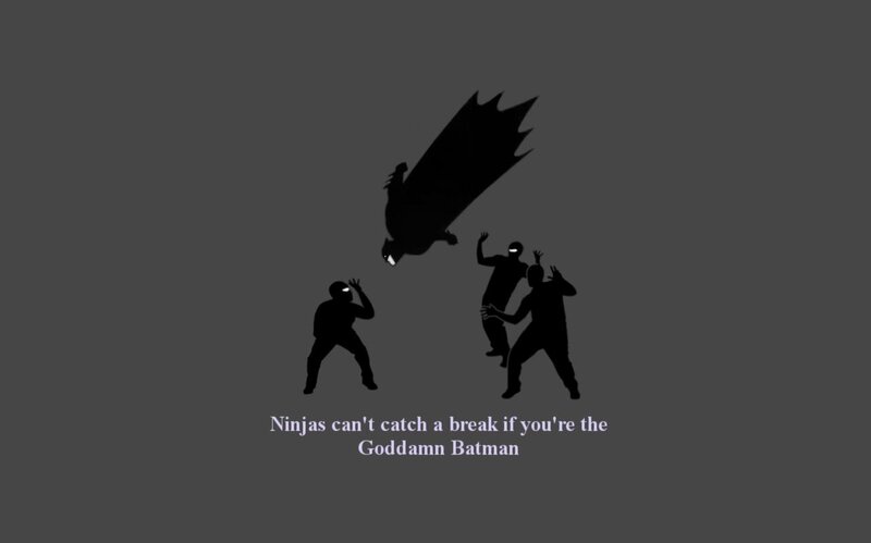 Silhouette of Batman and Ninjas