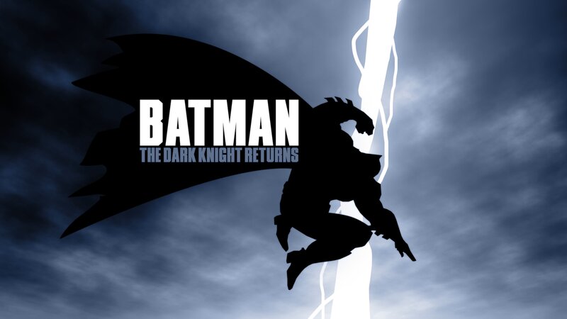 Silhouette of Batman — Black, Dramatic, Night, Digital Art, Lightning