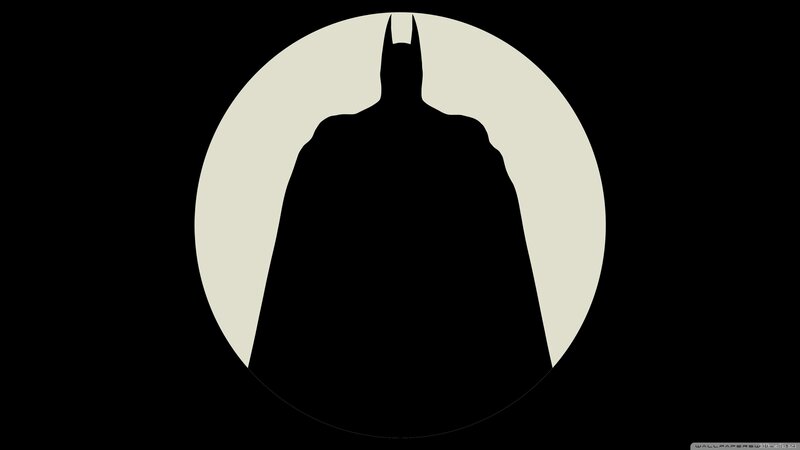 Silhouette of Batman — Black, Dramatic, Night, Minimalist, Circle