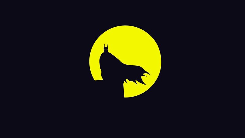 Silhouette of Batman — Black, Dramatic, Night, Minimalist, Moon