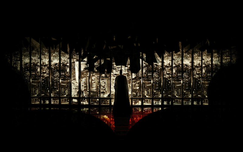 Silhouette of Batman — Black, Dramatic, Night, Photograph