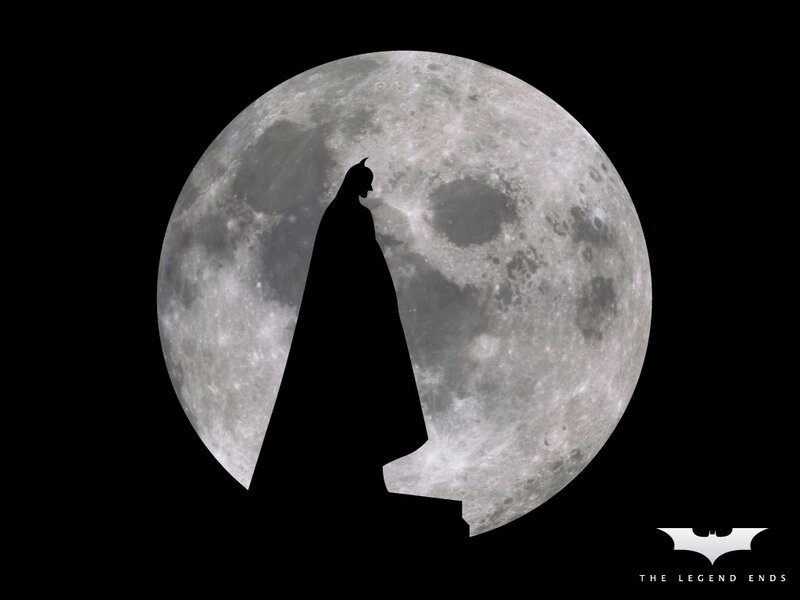 Silhouette of Batman — Black, Dramatic, Night