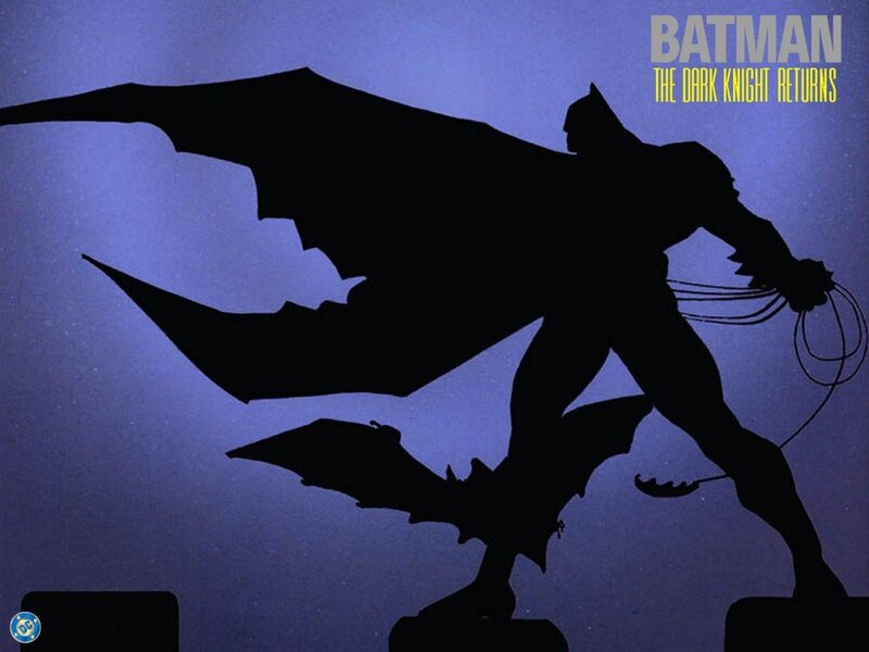 Silhouette of Batman — Blue, Dramatic, Night