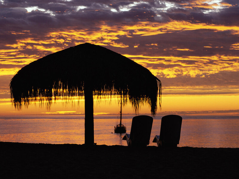 Silhouette of Beach Umbrella