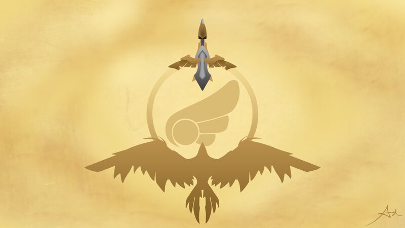 Silhouette of Bird with Sword