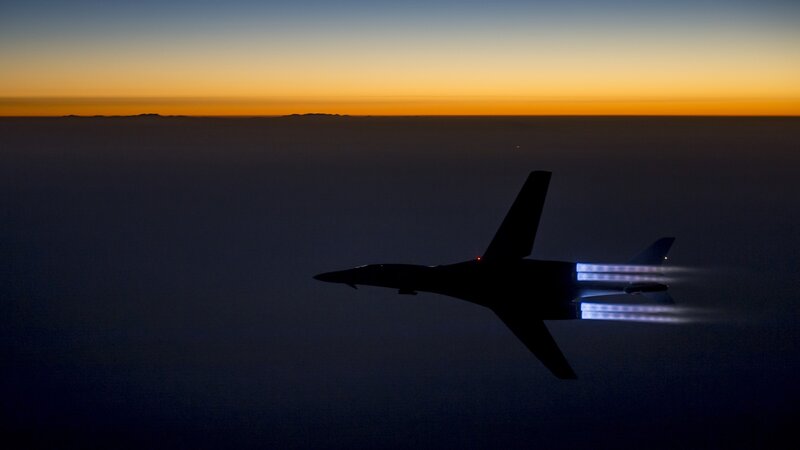Silhouette of Bomber Aircraft — Black