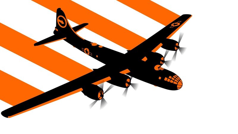 silhouette of bomber aircraft