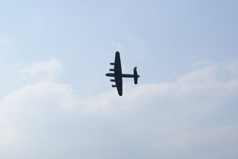 Silhouette of Bomber Plane — Blue, Calm