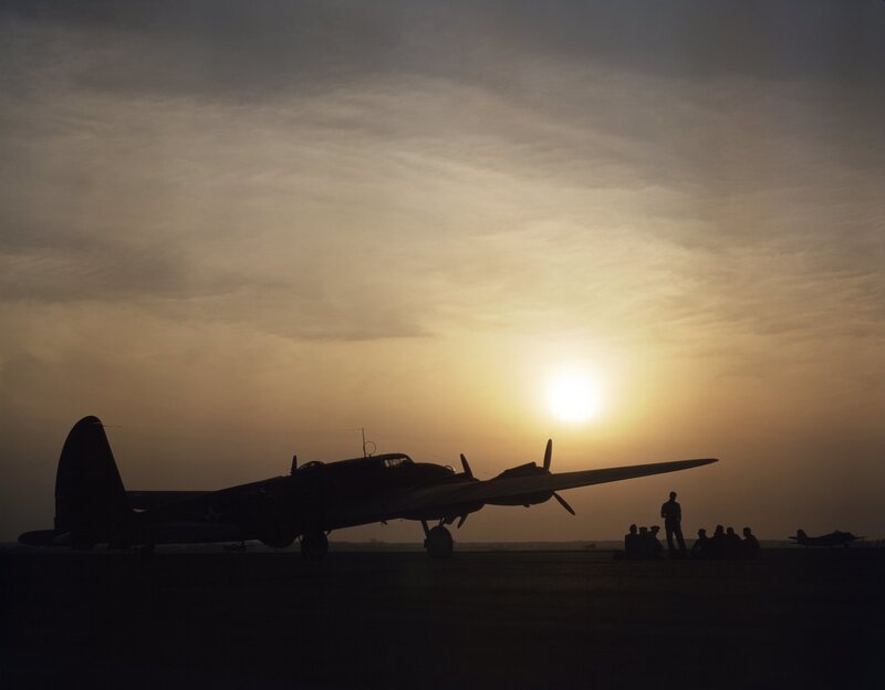 Silhouette of Bomber Plane