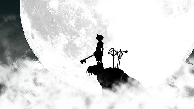 Silhouette of Boy with Keyblade — Black