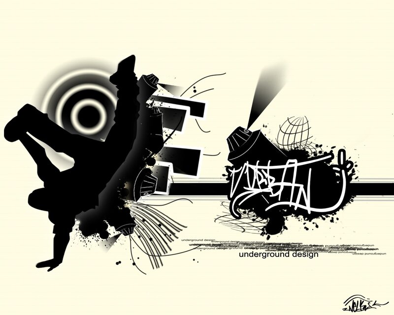 Silhouette of Breakdancer — Black