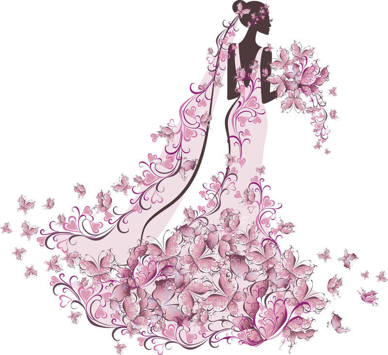 Silhouette of Bride — Pink