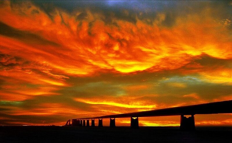 Silhouette of Bridge — Orange