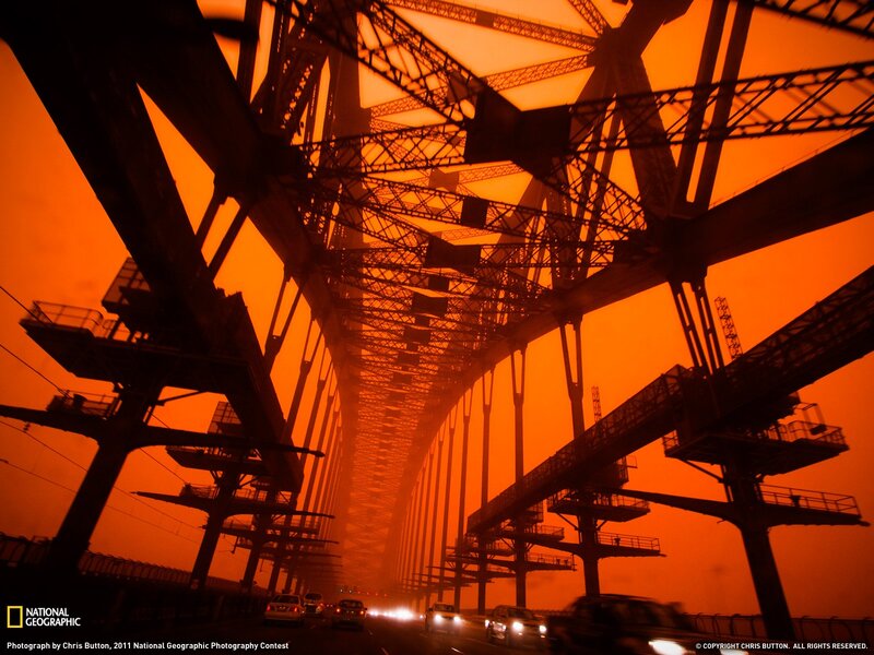 Silhouette of Bridge Structure
