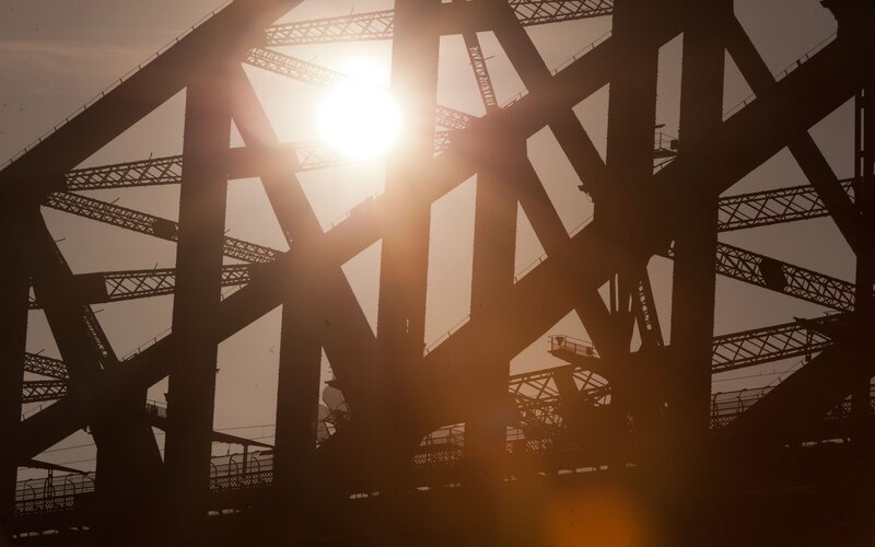 Silhouette of Bridge Truss