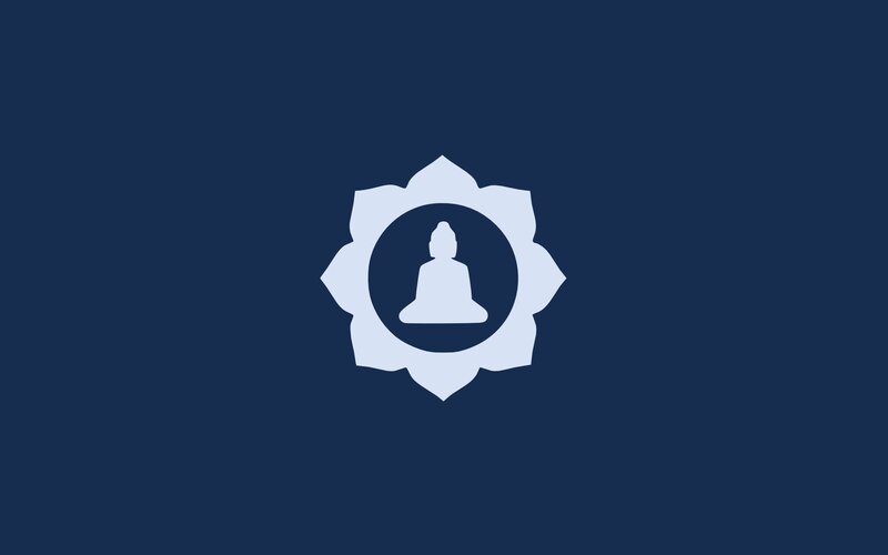 Silhouette of Buddha — Blue