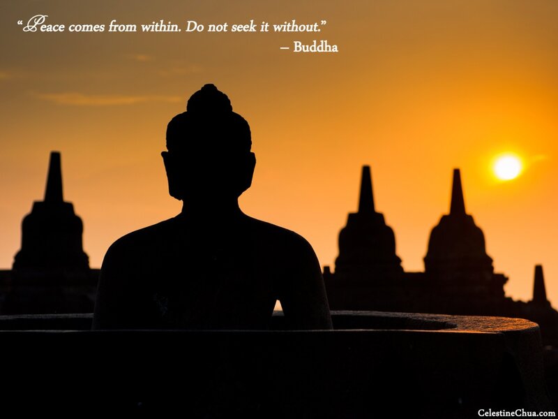 Silhouette of Buddha Statue — Orange