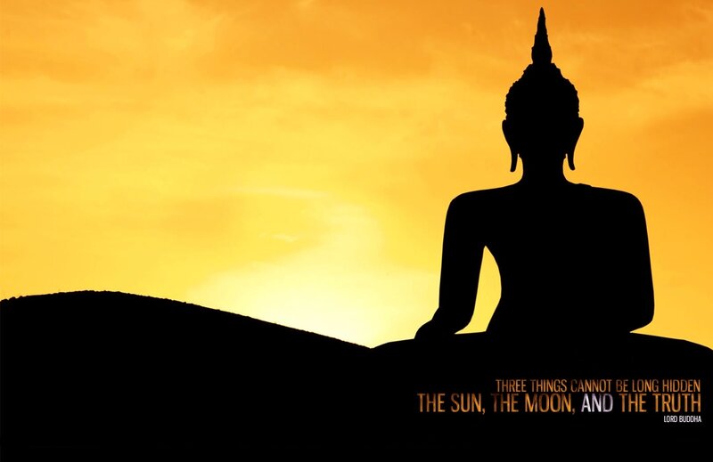 Silhouette of Buddha Statue — Yellow