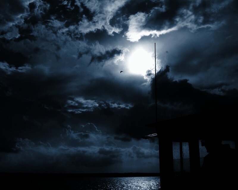 Silhouette of Building at Night