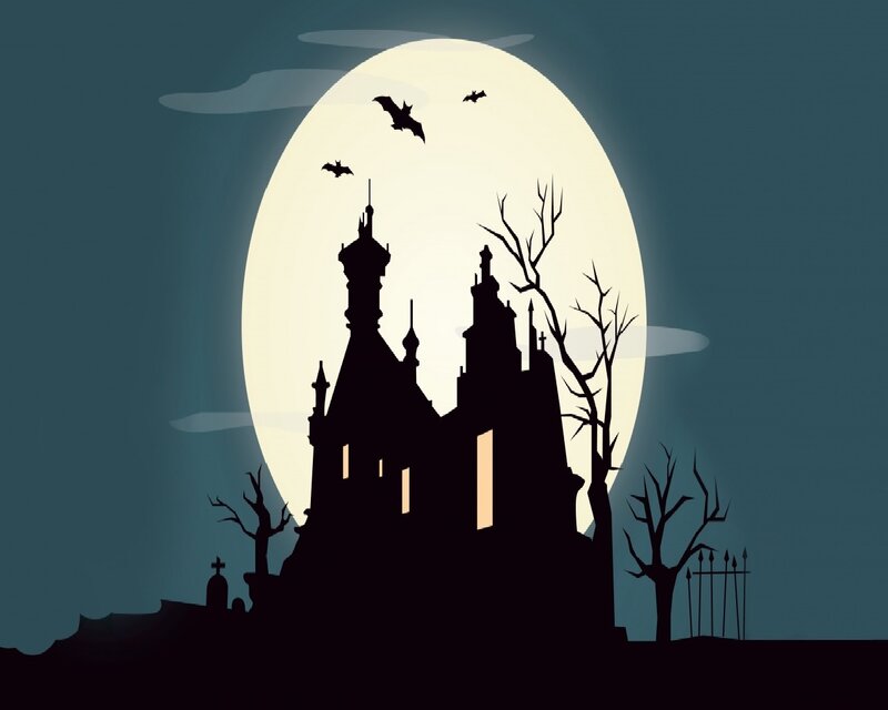 Silhouette of Castle — Black, Spooky