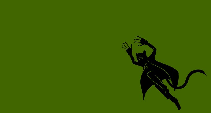 Silhouette of Cat-like Figure — Green