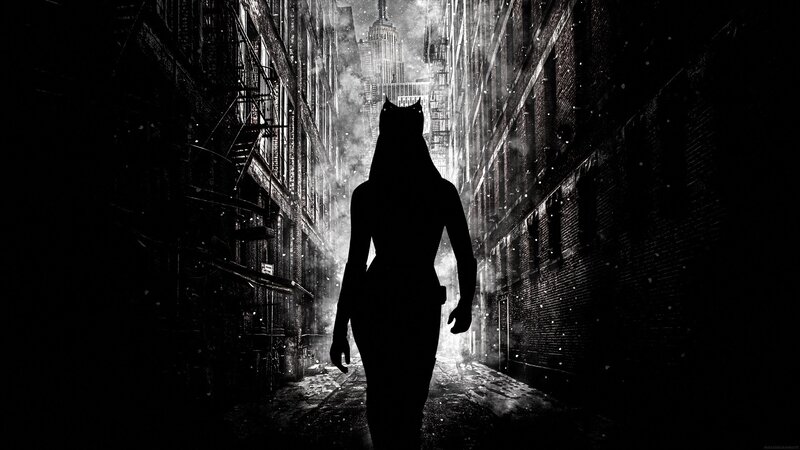 Silhouette of Catwoman — Black, Dramatic