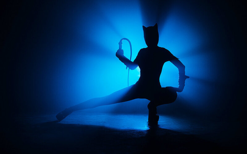 Silhouette of Catwoman — Blue, Dramatic