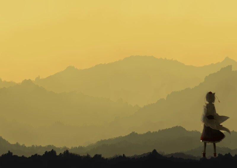 silhouette of character at sunset