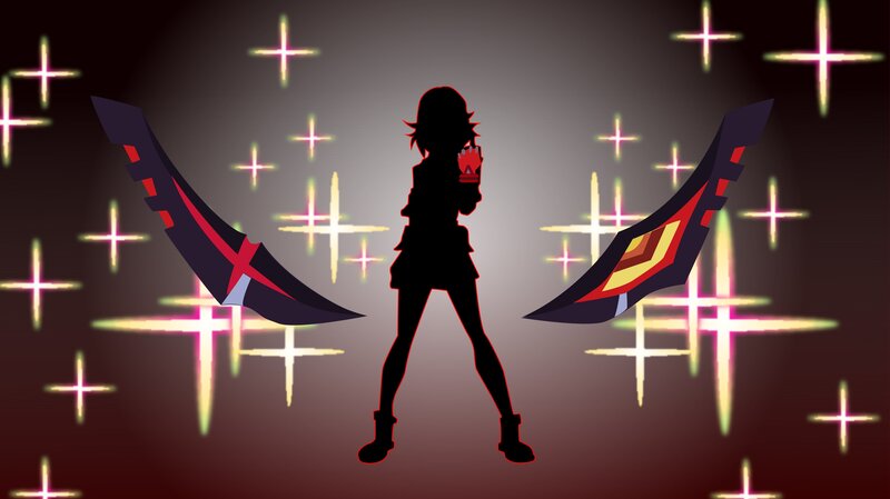 Silhouette of Character — Black, Dramatic, Digital Art, Weapons