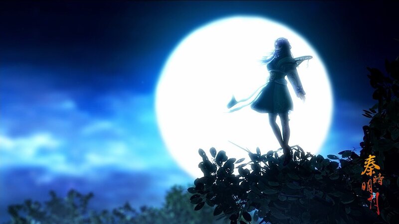 silhouette of character on moonlit night