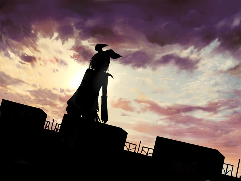Silhouette of Character on Rooftop