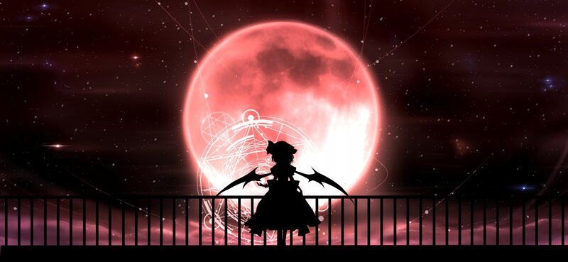 Silhouette of Character — Red, Dramatic, Night