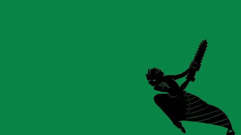Silhouette of Character with Chainsaw