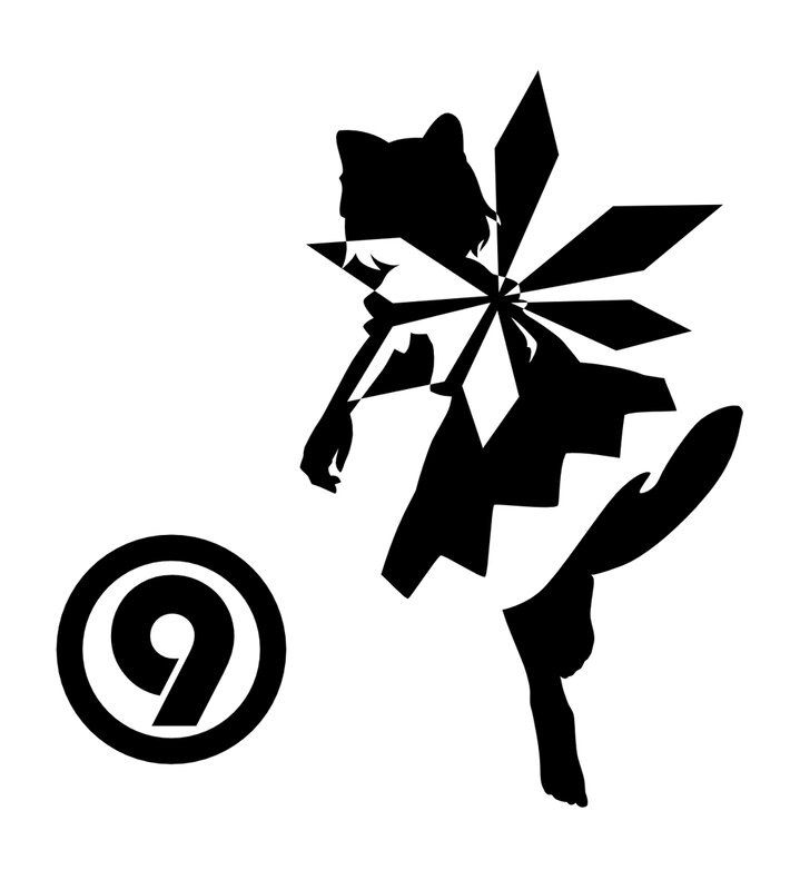 silhouette of character with number nine