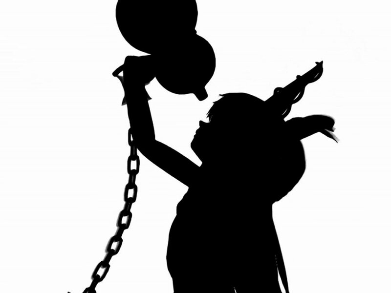 silhouette of character with weapon