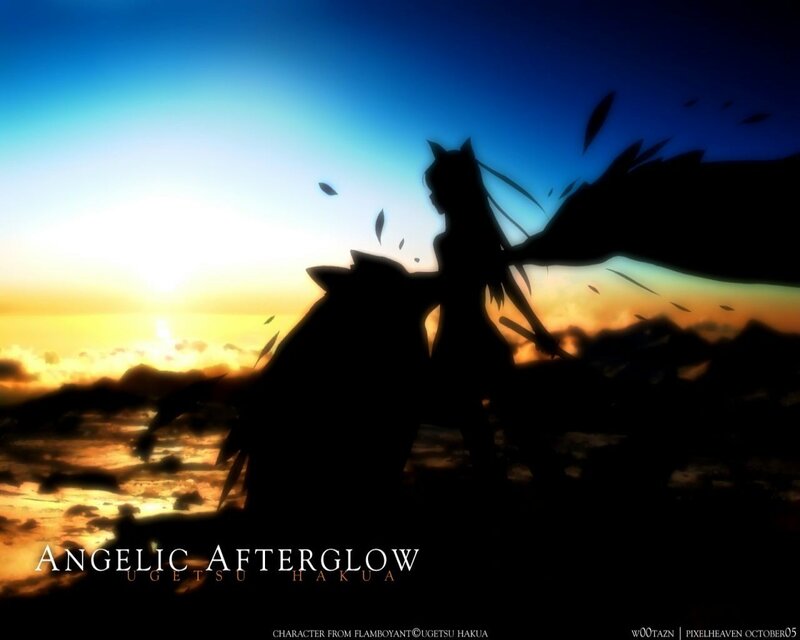 Silhouette of characters at sunset
