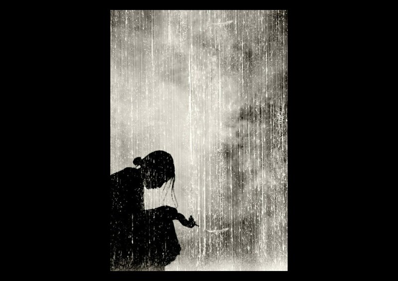 Silhouette of Child in Rain