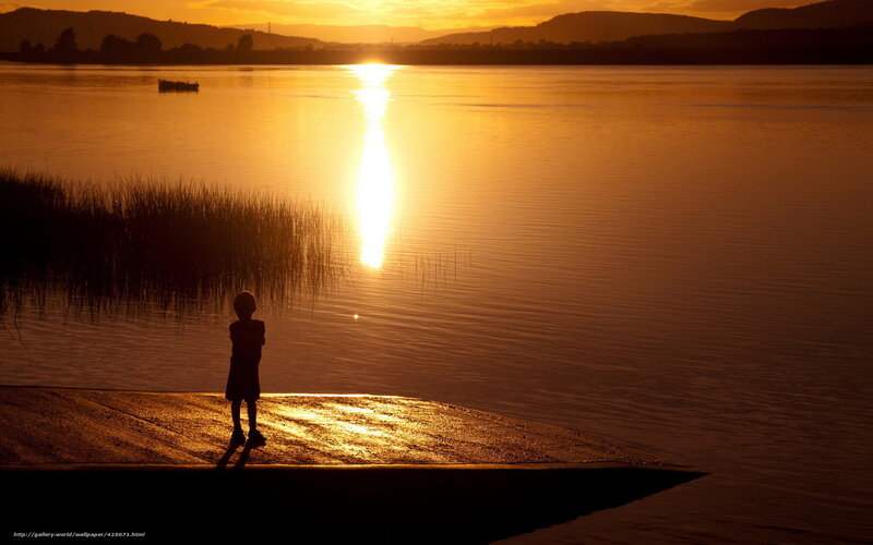 Silhouette of Child on Dock