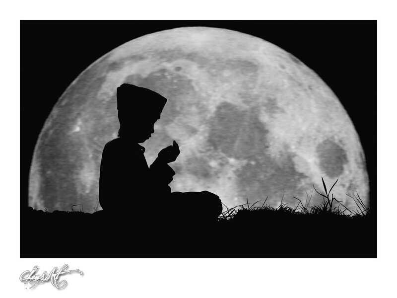 Silhouette of Child Praying