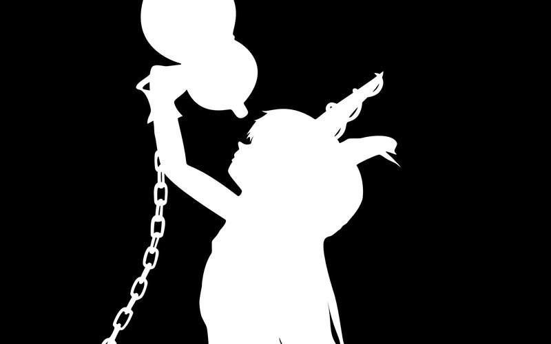 silhouette of child with balloon